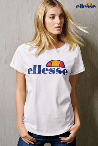 White Ellesse Logo Tee